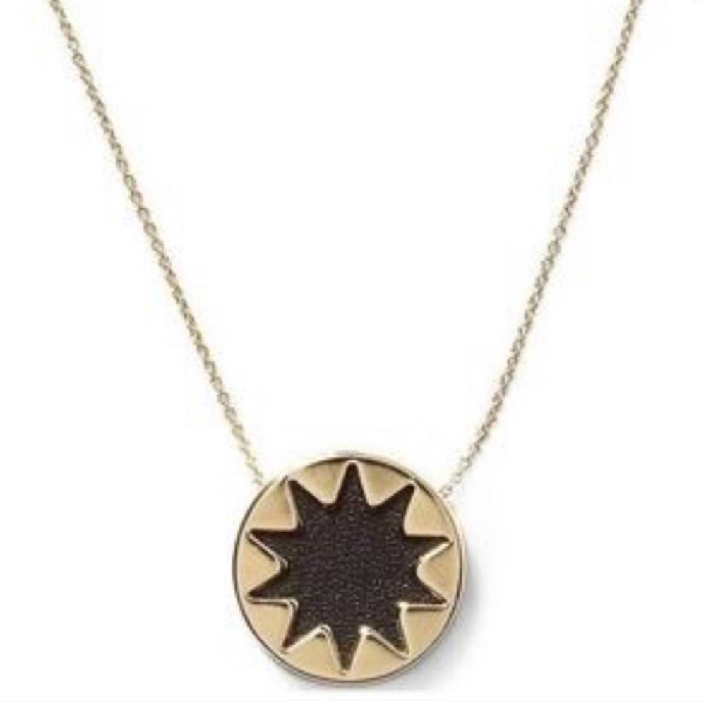 House of Harlow 1960 Black and Gold Starburst Necklace